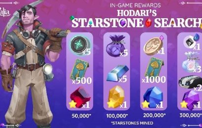 Atteignez vos objectifs ensemble lors de l&rsquo;événement de recherche Starstone de Hodari de Palia pour collecter des tonnes de récompenses